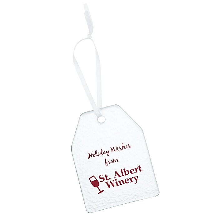 Custom Hammered Glass Ornament - Gift Tag