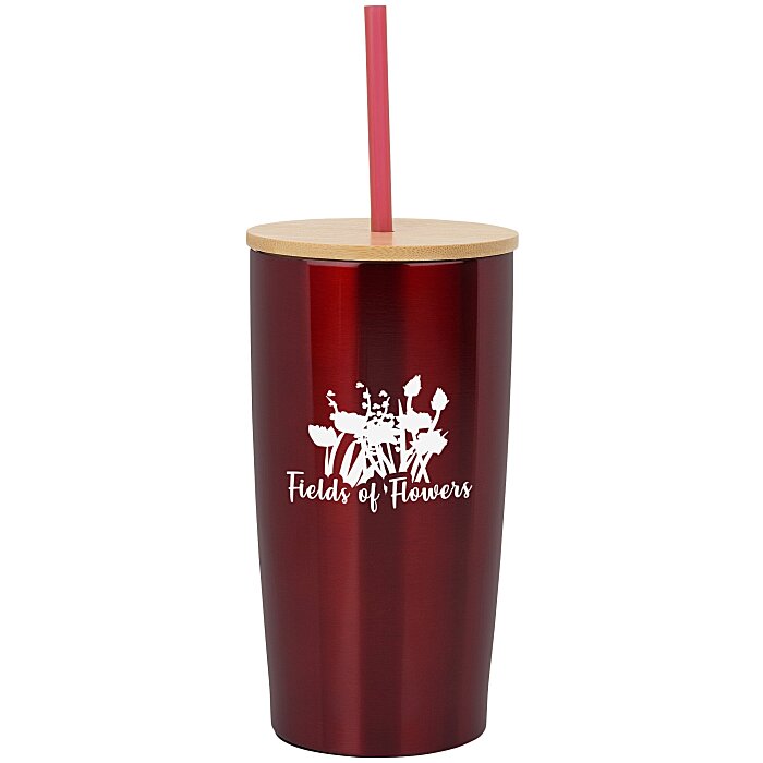 Custom Yowie Vacuum Tumbler with Bamboo Lid & Straw - 18 oz