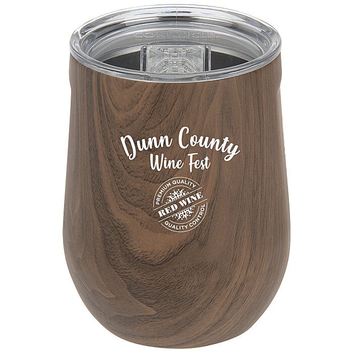 Custom Corkcicle Stemless Wine Cup - 12 oz - Wood