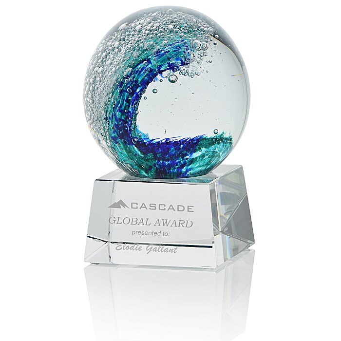 Custom Surfside Art Glass Award - Clear Base