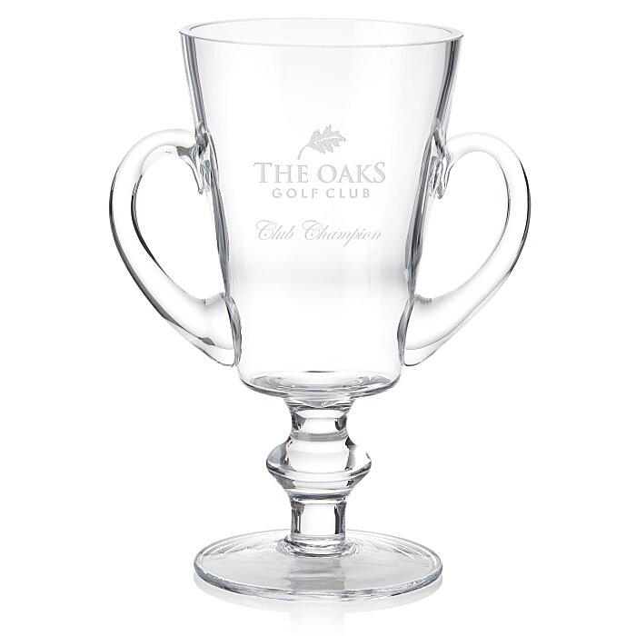 Custom Trophy Cup Glass Award - 10 inches