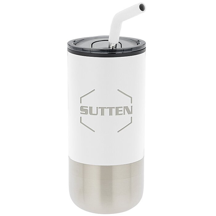 Custom Lagom Tumbler with Stainless Straw - 16 oz - Laser Engraved