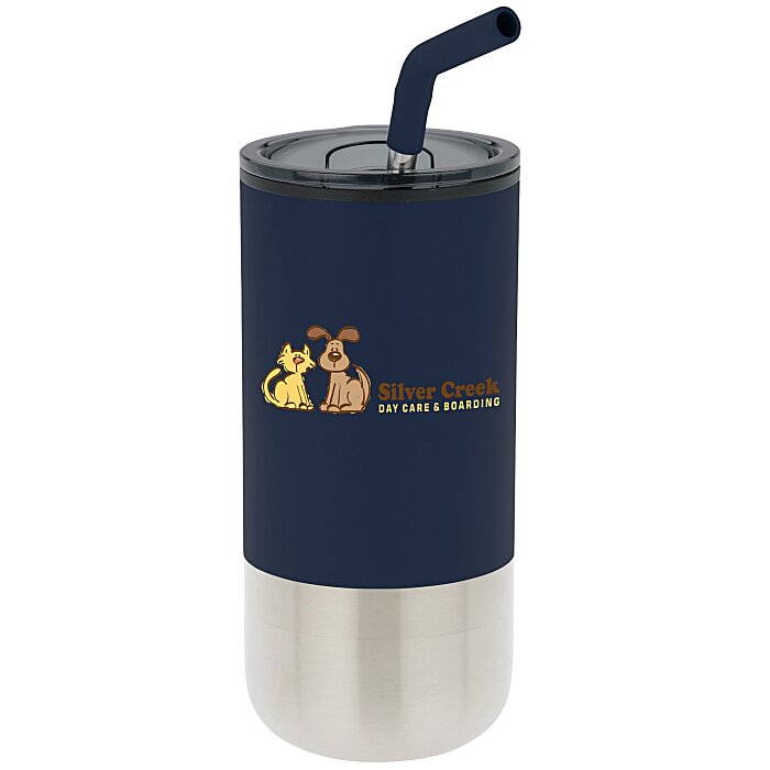 Custom Lagom Tumbler with Stainless Straw - 16 oz - Full Colour
