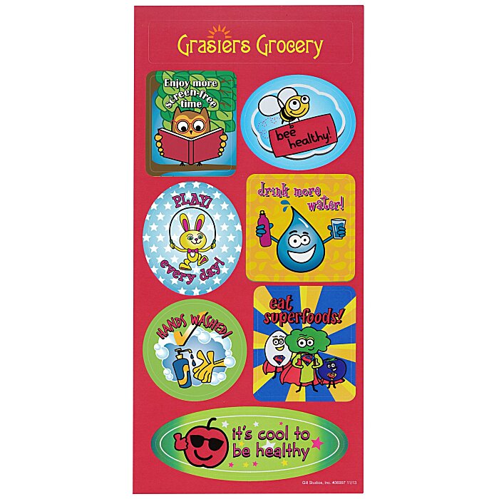 Custom Super Kid Sticker Sheet - Healthy Habits