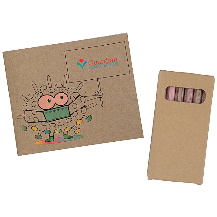 Custom Kid's Colouring Book To-Go Set - Stay Healthy - Full Colour