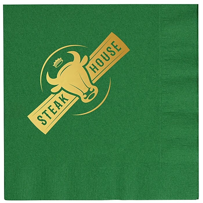 Custom Colourware Dinner Napkin - 2-ply - 1/4 Fold - Foil