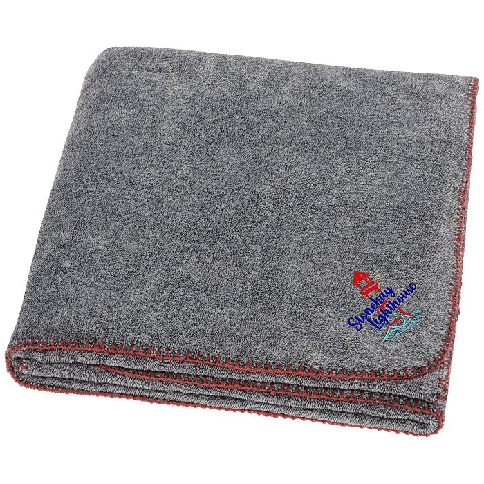 Custom Accent Stitch Plush Blanket