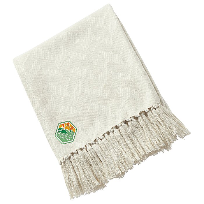 Custom Textured Herringbone Woven Blanket