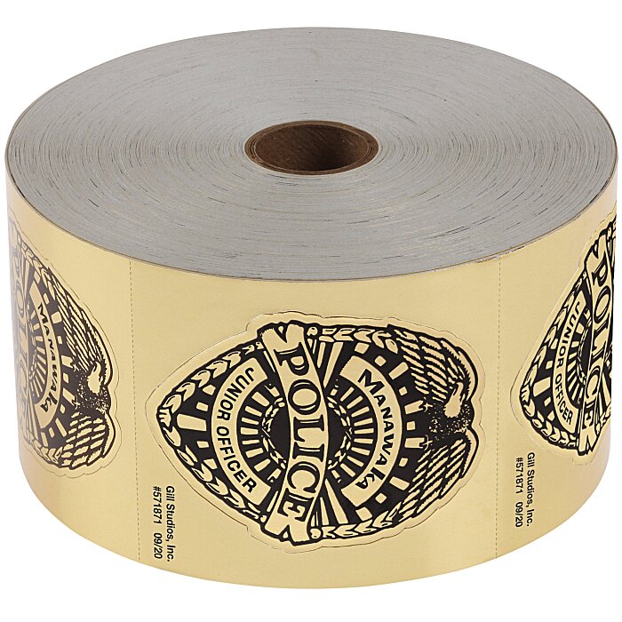 Custom Lapel Sticker by the Roll - Junior Officer Badge