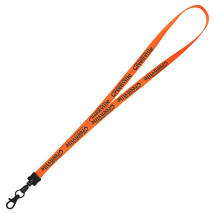 Custom Smooth Nylon Lanyard - 1/2 inch - 34 inches - Metal Lobster Claw