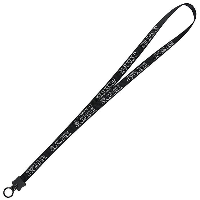 Custom Smooth Nylon Lanyard - 1/2 inch - 32 inches - Plastic O-Ring