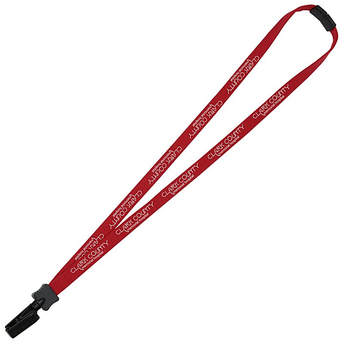 Custom Lanyard with Neck Clasp - 5/8 inch - 32 inches - Plastic Bulldog Clip