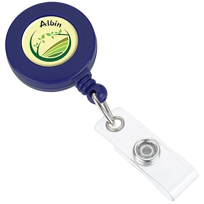 Custom Zion Domed Retractable Badge Holder with Slip Clip