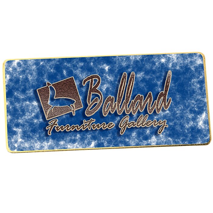 Custom Metal Name Badge - Rectangle - 1 1/2 inches x 3 inches - Magnetic Back