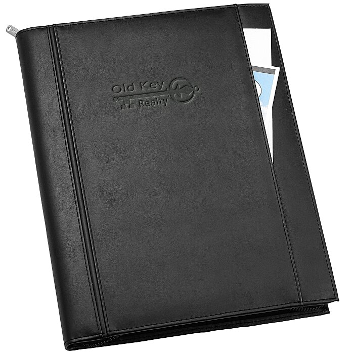 Custom Pro-Tech Padfolio with Calculator and Notepad - Debossed