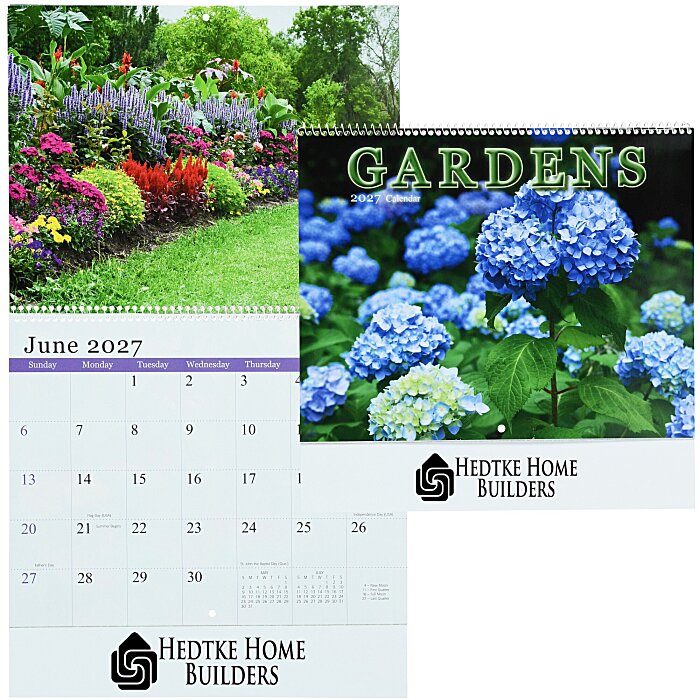 Custom Beautiful Gardens Calendar - Spiral
