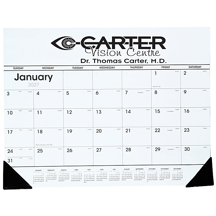 Custom Desk Pad Calendar with Vinyl Corners