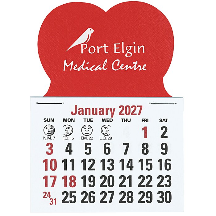 Custom Stick Up Calendar - Heart