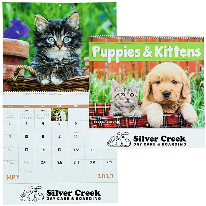 Custom Puppies & Kittens Appointment Calendar - Spiral