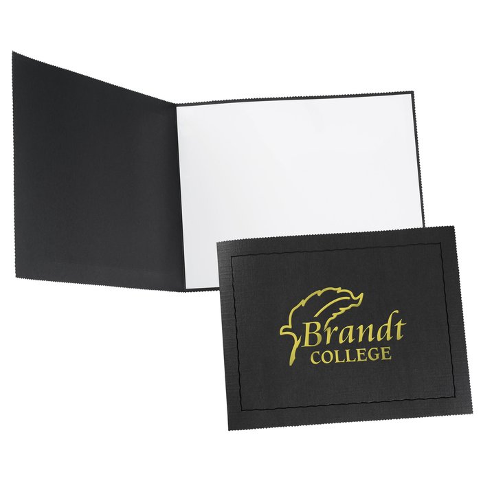 Custom Pinked Edge Certificate Holder - Horizontal