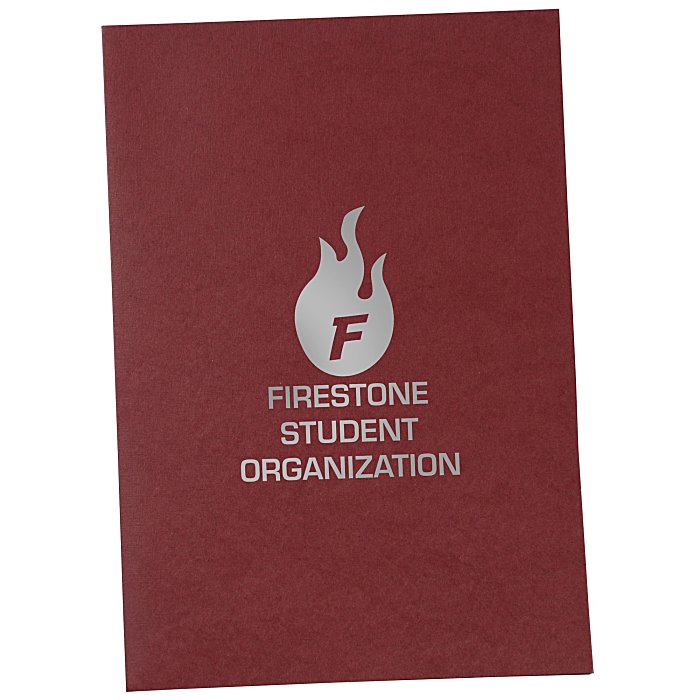 Custom Linen Paper Two-Pocket Mini Folder - 8-3/4