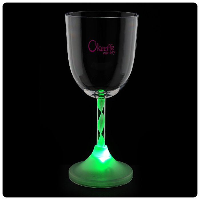 Custom Wine Glass with Light-Up Spiral Stem - 10 oz.