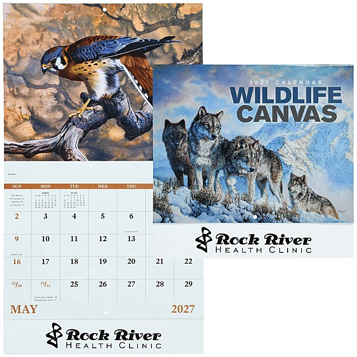 Custom Wildlife Canvas Calendar - Stapled