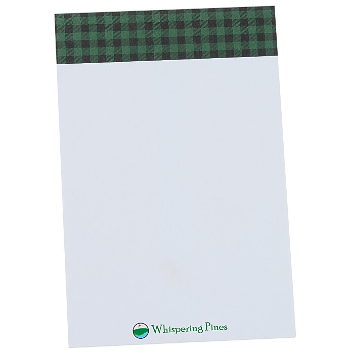 Custom Souvenir Designer Notepad - 6” x 4” - 25 Sheet - Buffalo Plaid