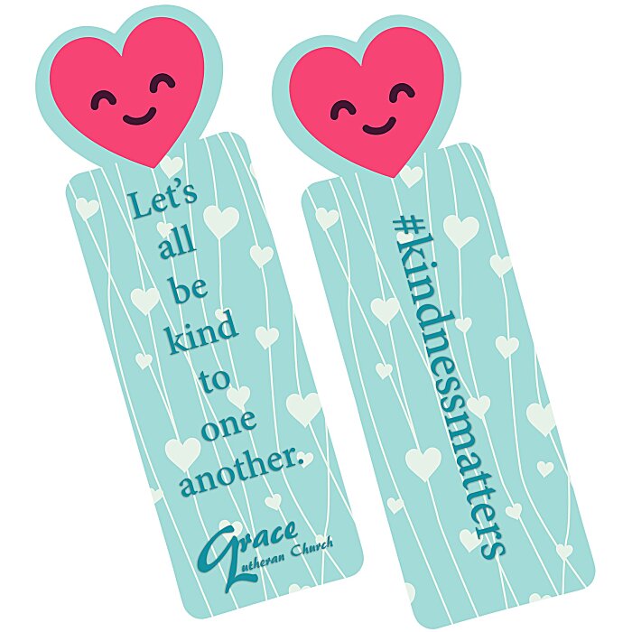 Custom Full Colour Paper Bookmark - Heart