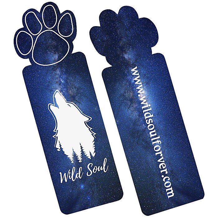 Custom Full Colour Paper Bookmark - Paw