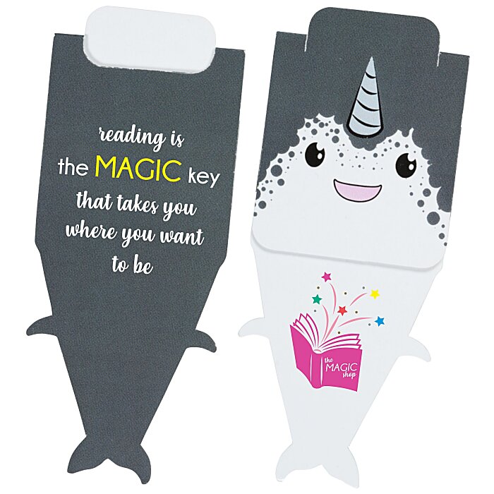Custom Paws and Claws Magnetic Bookmark - Narwhal