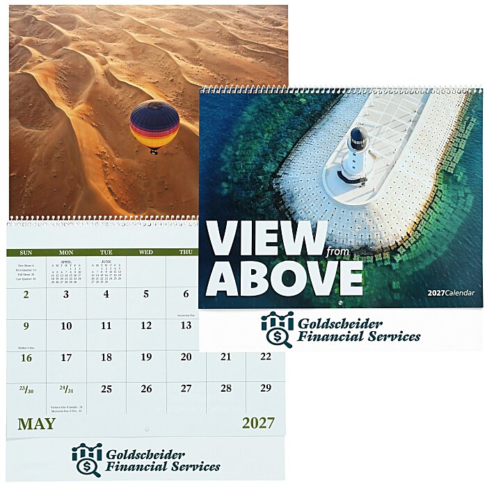 Custom View From Above Wall Calendar - Spiral