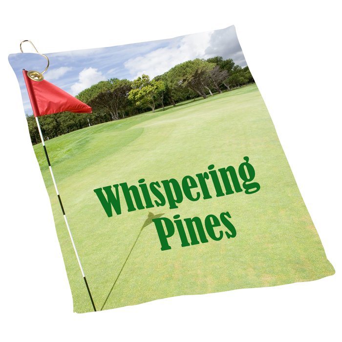 Custom Full Colour Microfibre Velour Golf Towel - 18 inches x 11 inches