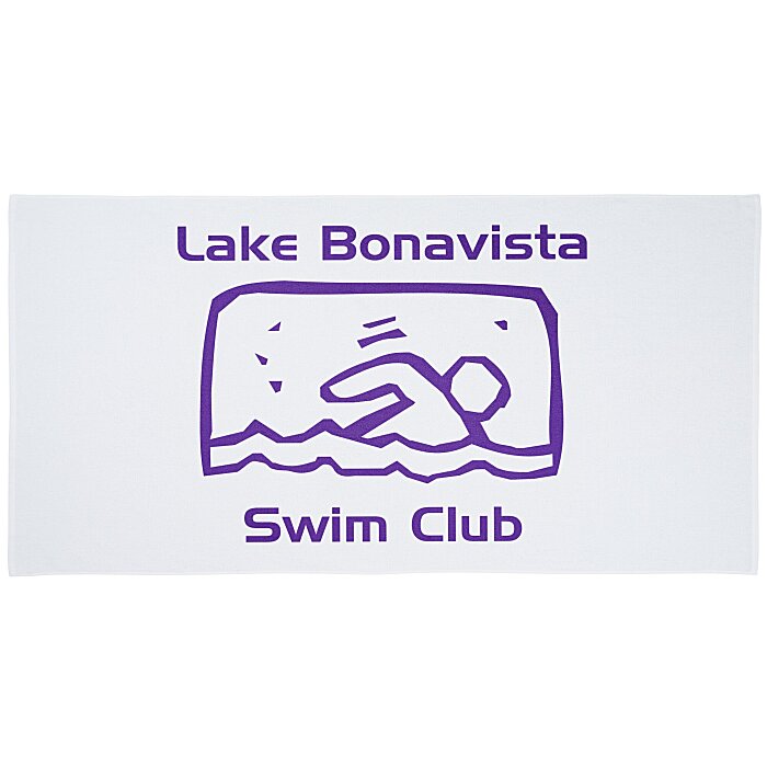 Custom Terry Beach Towel - White