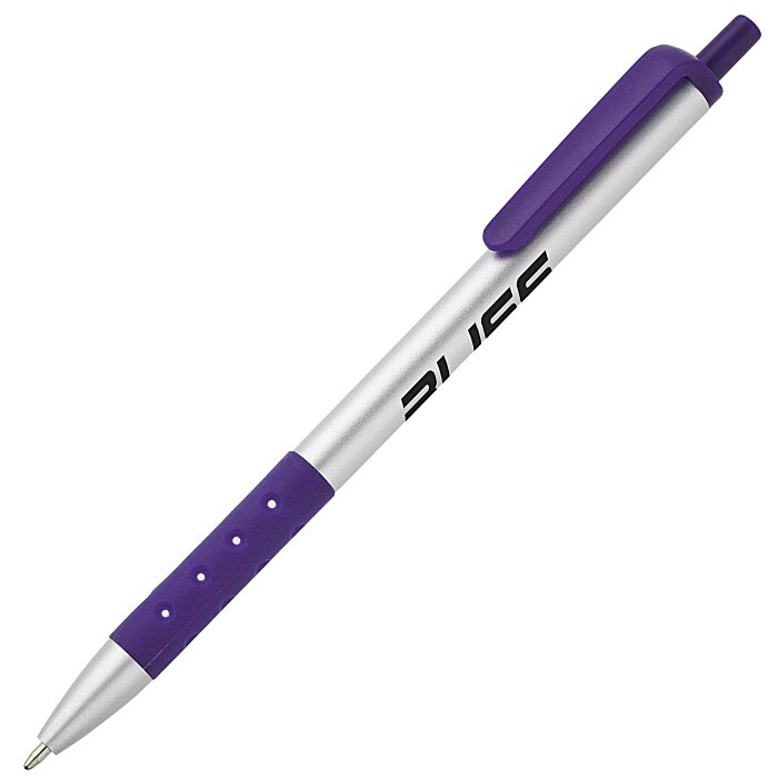 Custom Grip Click Pen - Silver