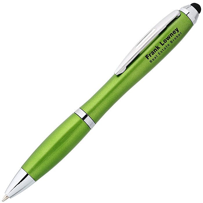 Custom Curvy Stylus Twist Pen - Metallic