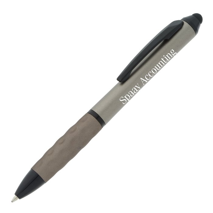 Custom Tev Stylus Twist Pen - Metallic - Black