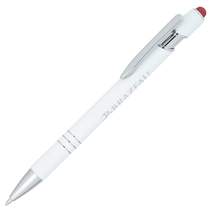 Custom Textari Soft Touch Stylus Metal Pen - White