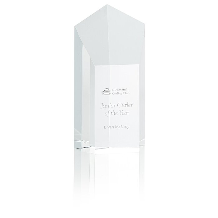 Custom Pentagon Crystal Tower Award - 6 inches