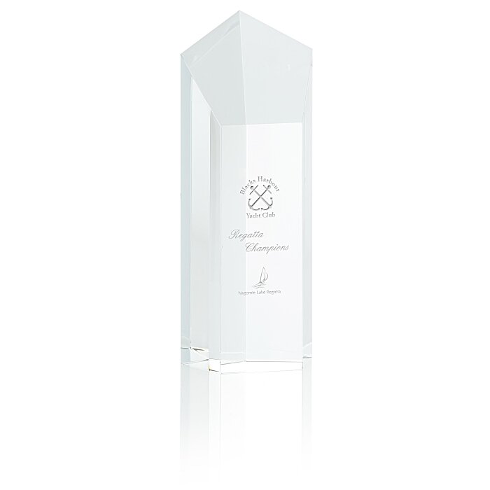 Custom Pentagon Crystal Tower Award - 8 inches