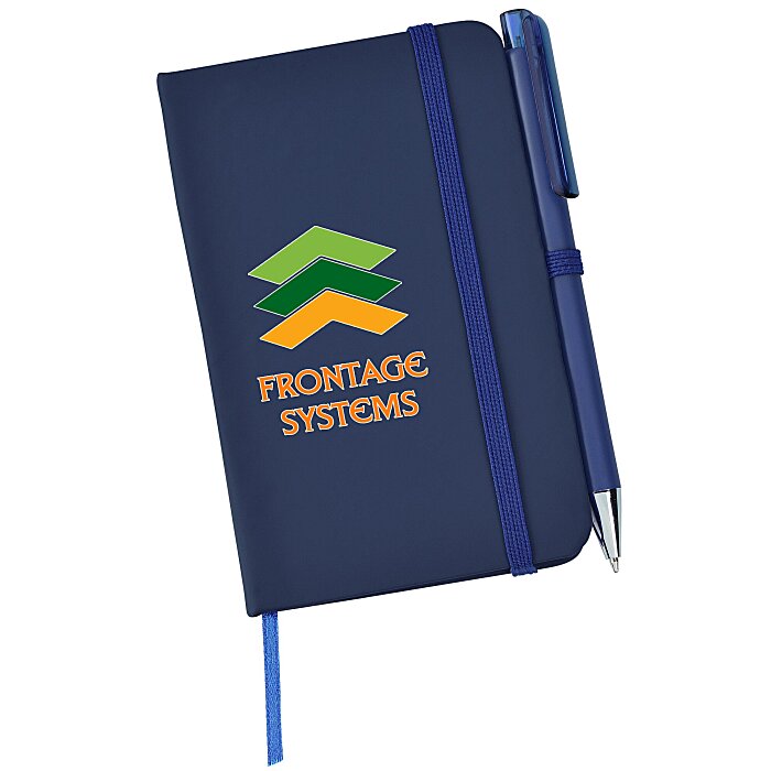 Custom TaskRight Afton Notebook with Pen - 5 1/2 inches x 3 1/2 inches - Full Colour