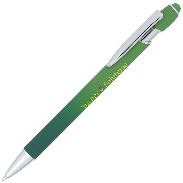 Custom Bali Ombre Soft Touch Stylus Metal Pen - Full Colour
