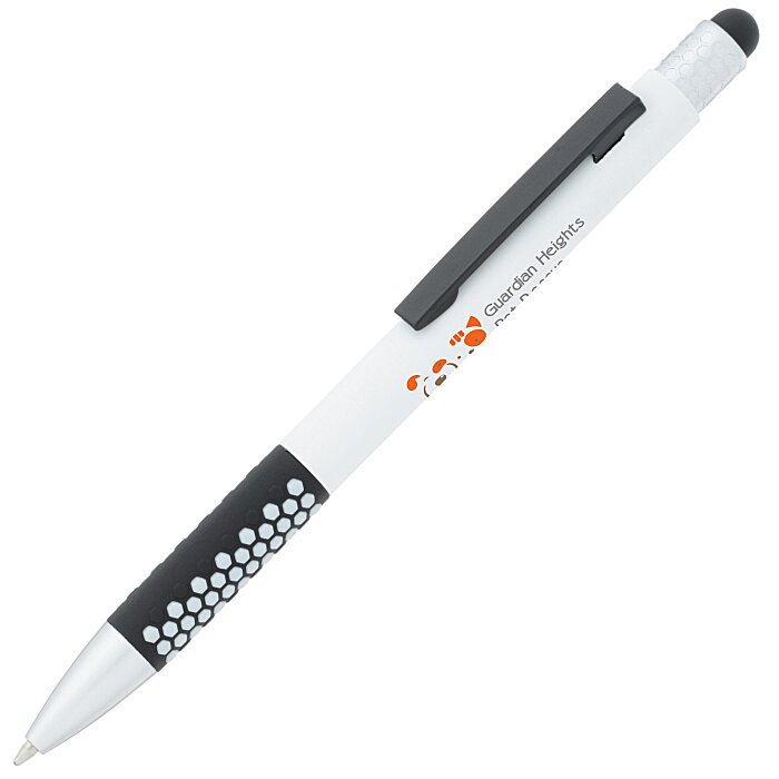 Custom Honeycomb Soft Touch Stylus Metal Pen - Full Colour