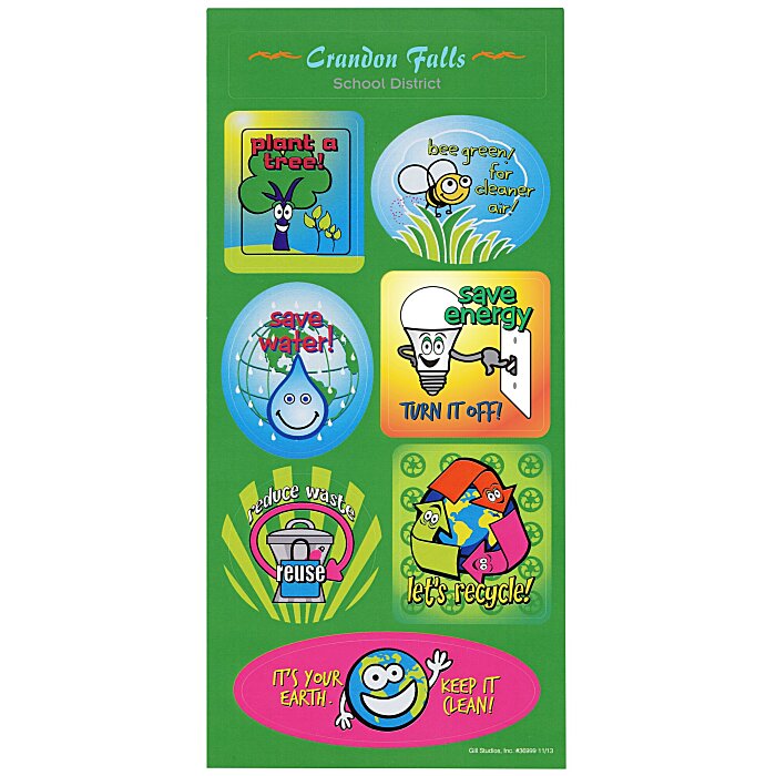 Custom Super Kid Sticker Sheet - Go Green