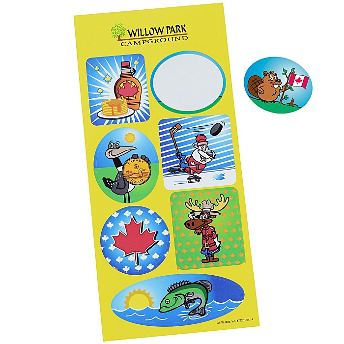Custom Super Kid Sticker Sheet - Canadian Fun