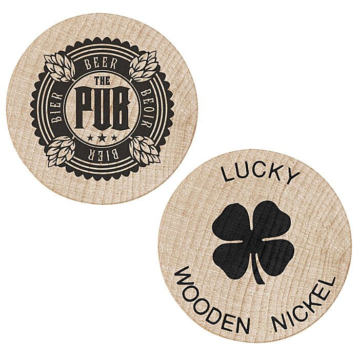 Custom Wooden Nickel - Lucky