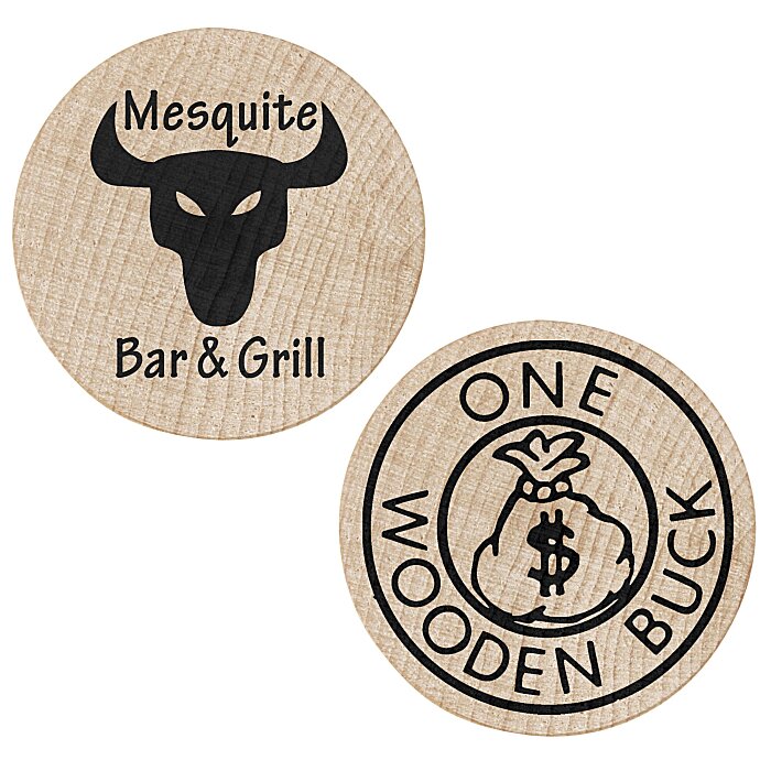 Custom Wooden Nickel - Buck