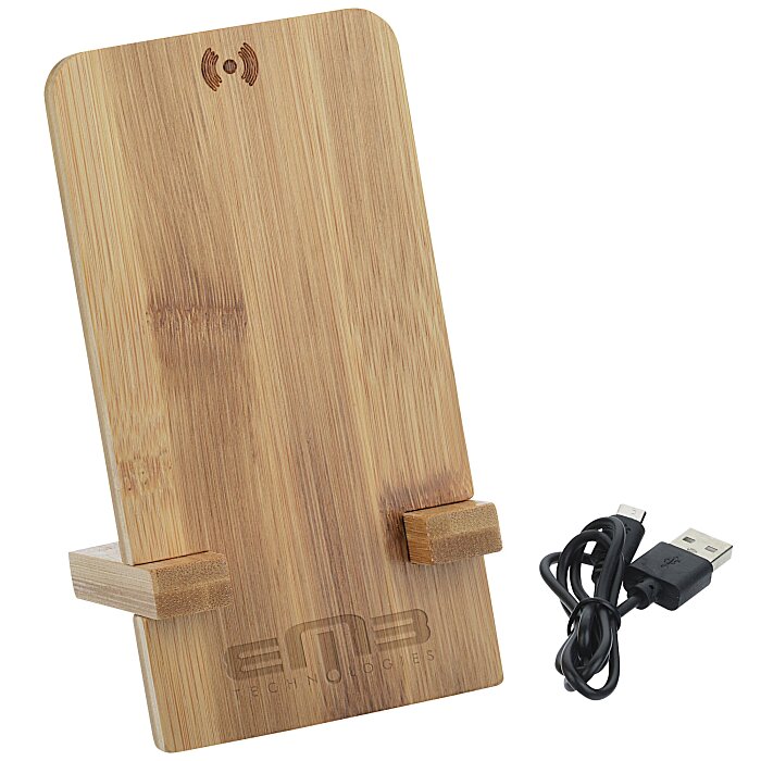 Custom Bamboo Wireless Charger Phone Stand