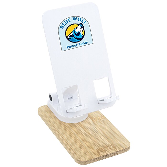 Custom Bamboo Accent Swivel Phone Stand
