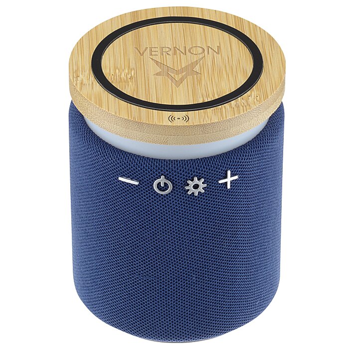 Custom Ultra Sound Speaker with 10W Bamboo Wireless Charger